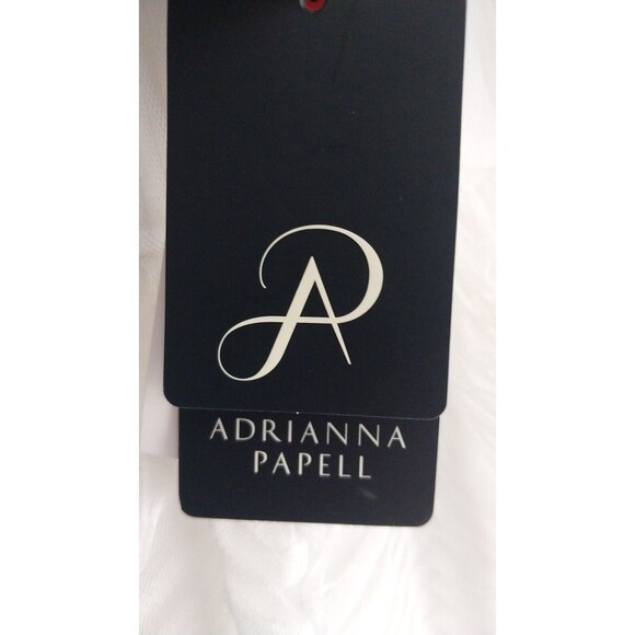 NWT Adrianna Papell AP1E207841 - Halter Sleeveless Formal Dress White Sz 12 - Picture 9 of 11